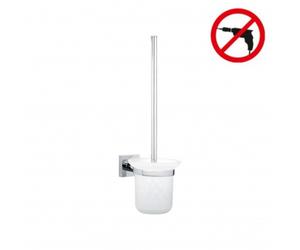 Hukk Wall mounted toilet brush, easy installation without drilling, Chrome (40248-00000-00)