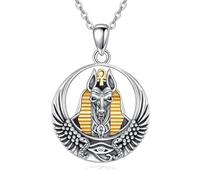 HUKKUN Compass/Fairy/Baphomet/African/Octopus/Dragonfly/Prince Symbol/Pentagram/Anubis Necklace for Women 925 Sterling Silver Compass Pendant Necklace Jewelry for Women