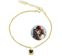 HUKKUN Custom Photo Projection Bracelet Sterling Silver Identification Bracelets Jewelry Custom Bracelets with Picture Inside Friendship Mothers Day Gift for Women or Mom