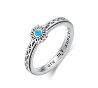 HUKKUN Fidget Ring Sterling Silver Sunflower Spinner Ring for Anxiety Women Sunflower Fidget Jewelry Gifts for Women