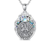 HUKKUN Hecate Necklace Sterling Silver Hekate Necklace Triple Moon Goddess Hecate Jewellery Pagan Gifts For Women