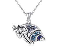 HUKKUN Hermit Crab Necklace Sterling Silver Crab Pendant Necklace Ocean Hermit Crab Jewellery Gifts for Women
