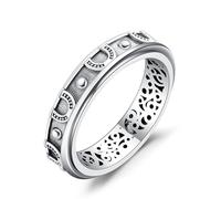 HUKKUN Horseshoe Fidget Ring Sterling Silver Horse Shoe Spinner Ring Horseshoe Fidget Jewellery for Women