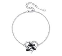 HUKKUN Orca Killer Whale Bracelet Sterling Silver Heart Charm Animal Pendant Orca Whale Graduation Jewelry Gifts for Women Graduates