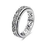 Hukkun Sterling Silver Anxiety Ring - Tree of Life Jewelry Gift for Women & Men