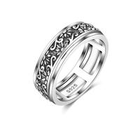 HUKKUN Sunflower Fidget Ring Sterling Silver Sunflower Spinner Ring for Anxiety Fidget Jewellery Gifts for Women