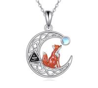 HUKKUN Therian Necklace Sterling Silver Fox Pendant Inori Foxes Necklace Therian Jewellery Fox Gifts for Women