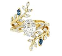 HUKKUN Willow Moissanite Engagement Rings for Women D Color VVS1 Clarity Lab Created Moissanite Rings Sterling Silver Twig Wedding Ring for Women Promise Jewelry Engagement Gifts for Her