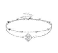 HUKKUN Witch Anklet Sterling Silver Witches Knot Ankle Bracelet Celtic Knot Witch Jewellery Gifts for Women