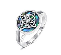 HUKKUN Witch Knot Ring Sterling Silver Witches Knot Ring Celtic Wiccan Witch Jewellery Gifts for Women