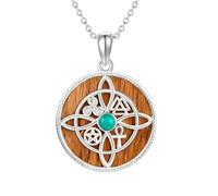 HUKKUN Witches Knot Necklace Sterling Silver Celtic Witch Knot Pendant Necklace Witches Knot Jewellery Gifts for Women