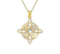 HUKKUN Witches Knot Necklace Sterling Silver Witch Knot Pendant Necklace Celtic Witches Knot Jewellery Gifts for Women