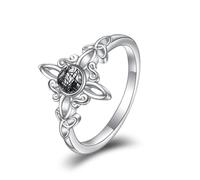 HUKKUN Witches Knot Ring Sterling Silver Celtic Knot Witch Ring Witches Knot Jewellery Gifts for Women
