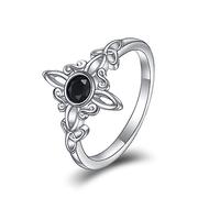 HUKKUN Witches Knot Ring Sterling Silver Witch Ring Celtic Knot Witch Jewellery Witchy Gifts for Women