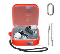 HUKWIMO Case for Nothing Ear (3), Protective Soft Cover with Carabiner, Strap & Cleaning Pen, Shockproof Anti-Scratch, Wireless Charging Supported，Red
