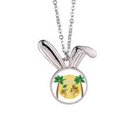 Hula Brazil Carnival Slogan Brazil Rabbit Necklace Pendant Bunny Animal Jewelry Gift