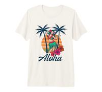 Hula Girl Tropical Island Dance Hawaiian Paradise Design Premium T-Shirt