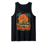 Hula Halloween Party Pumpkin Tiki Luau Beach Tank Top