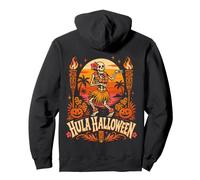 Hula Halloween Skeleton Tiki Luau Beach Pumpkin Party Pullover Hoodie