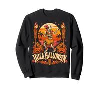 Hula Halloween Skeleton Tiki Luau Beach Pumpkin Party Sweatshirt