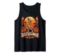 Hula Halloween Skeleton Tiki Luau Beach Pumpkin Party Tank Top
