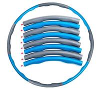 Hula Hoop Fitness Adult Children Professional Hula Hoop 8 Knots Removable Design Grey + Blue Hula Hoop for Beginners with Gymnastics Hoop for Weight Loss, Massage, Fitness