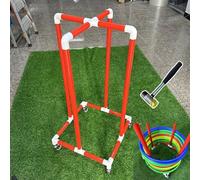 Hula Hoop Stand, PVC Rolling Hula Hoop Stand Up Holders with Hammers, Movable Sports Storage Rack Equipment Cart, Lightweight Middle School Fitness Hoops Display(50cm (19 3/4"))")