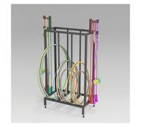 Hula Hoop Storage Rack Heavy Duty, Mobile Fitness Ring Organiser, Skip Rope Fitness Circle Display Trolley with Large Capacity, Space Saving