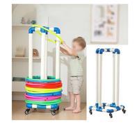 Hula Hoop Storage Rack , Rolling Gym Jump Rope Storage Rack on Wheels PE Classes Hoops Organizer Cart(22in)