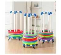 Hula Hoop Storage Rack with Wheels, PVC Hula Hoops Organizer for Gymnasium,Space Saving ,Easy to Assemble(2.6ft)