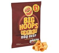 Hula Hoops Big Hoops BBQ Beef Flavour Potato Rings 80g x 12 Packs