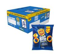 Hula Hoops Big Hoops Potato Rings Crisps (20 x 70g, Salt & Vinegar)