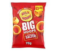 Hula Hoops Big Hoops Salted Crisps 20 x 70g - Crunchy Potato Snack Hoops - Perfect for Parties, Sharing & On-the-Go - No Artificial Colours or Flavours - Classic Salty Flavour in Handy Packs