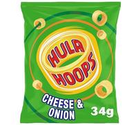 Hula Hoops Cheese & Onion Crisps 34g (Pack of 12) "Deliciousness that brings a smile" For All Occasions