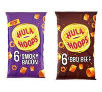 Hula Hoops Crisps, Smoky Bacon and BBQ Beef Flavours, Multipack.