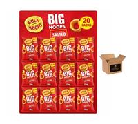 Hula Hoops Crisps Variety | BBQ, Cheese & Onion, Original, Ready Salted, Salt & Vinegar - Classic British Crisps | Flavored Snack Lunchboxes (Pack 20, Salted £1.35-70g)