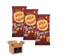 Hula Hoops Crisps Variety | BBQ, Cheese & Onion, Original, Ready Salted, Salt & Vinegar - Classic British Crisps | Flavored Snack Lunchboxes (Pack 3, 6xBBQ-Beef)