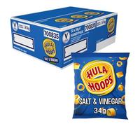 Hula Hoops Crunchy Potato Crisp Rings 32 x 34G Full Box (Salt & Vinegar)