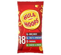 Hula Hoops Multipack Crunchy Potato Rings, Flavoured Potato Snack Bundle, 18 x 24g Bags - Variety