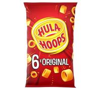 Hula Hoops ORIGINAL Multipack Crisps 6 Pack 24g Packs, Case of 30 - Deliciously crunchy - No Artificial Colours or Flavours, Suitable for Vegetarians