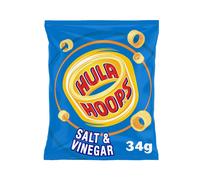 Hula Hoops Salt & Vinegar Crisps 34g (Pack of 12)