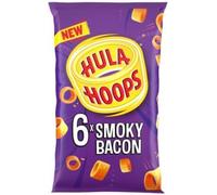 Hula Hoops Smoky Bacon Flavour Crisps, 6 x 24g Multipack, No Artificial Colours or Flavours