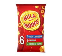 Hula Hoops - VARIETY Multipack 6 x 24g Bags - Deliciously Crunchy Potato Rings - Completely free from artificial flavours, colours and MSG, Suitable for Vegetarians