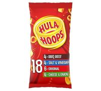 Hula Hoops VARIETY MULTIPACK Crisps 18x24g Packs, Case of 12 - Deliciously crunchy - No Artificial Colours or Flavours, Suitable for Vegetarians