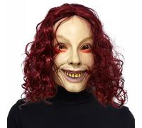 Hulaiyaa Halloween Evil Terror Dead Rise Mask, Halloween Latex Full Head Horror Mask, Mask Carnival Parade Cosplay Party Costume Props Reality Ghost Face Creepy Scary Halloween Mask for Adults