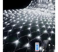 Hulaiyaa Solar Patio Garden Net Light 192 LEDs, 6.5FT*9.8FT Xmas Tree Net Fairy Lights with Wireless Remote Control Outdoor, 8 Modes Waterproof Garden Net Fairy Mesh Lights Outdoor for Bushes Fence