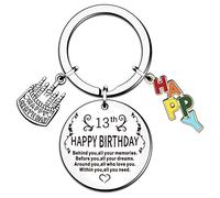 HULALA 13th Birthday Gifts For Girls Keyring Keychain Key Rings Friend Daughter Granddaughter Presents Behind You All Your Memories Before You All Your Dreams