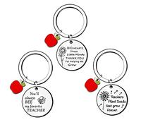 HULALA 3 Pc Thank You Teacher Keyrings Gifts Keychain Key Rings For End Of Term Big Hearts Shape Little Minds Thank You For Helping Me Grow (3 pc Mix)