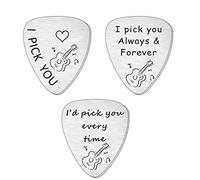 HULALA 3 PCS I Pick You Guitar Picks For Boyfriend Husband Girlfriend Valentines Day Birthday Christmas Wedding Anniversary Men Women Couple Love Romantic Gifts