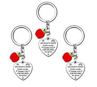 HULALA 3 Pcs Thank You Teacher Keyring Keychains Set Gifts For Women Big Hearts Shape Little Minds Tank You For Helping Me Grow End Of Term (3 pc Big hearts shape little minds)